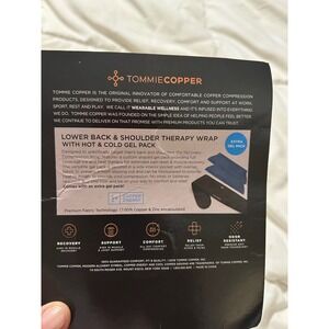 Tommie Copper Lower Back Shoulder Therapy Wrap Hot Cold Gel Pack Copper Infused